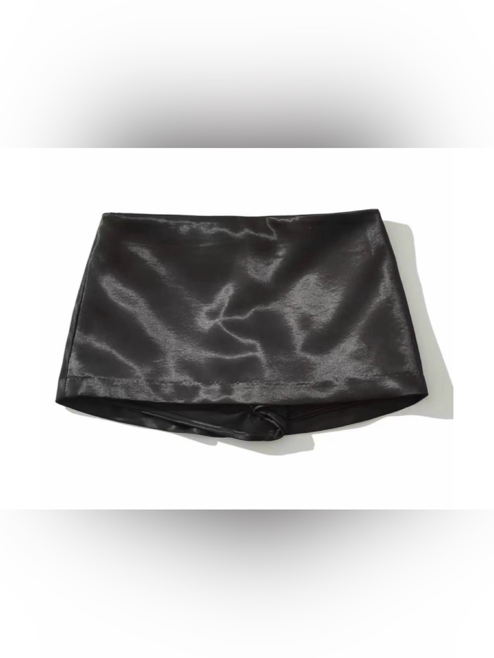 Satin Black Mini Skort